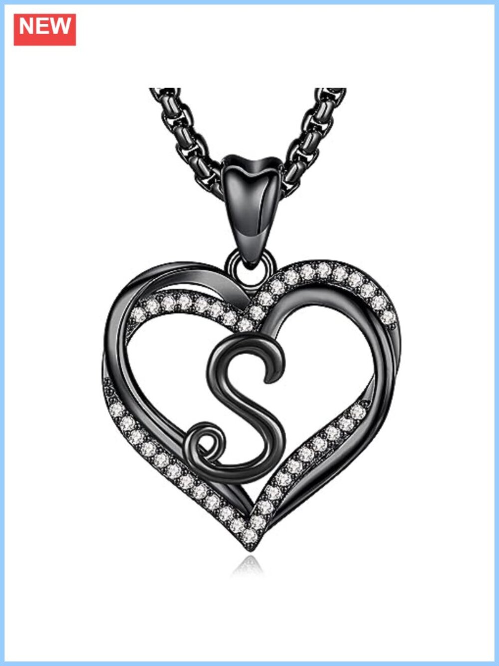 Personalized Initial Heart Pendant Necklace Women Stainless Steel